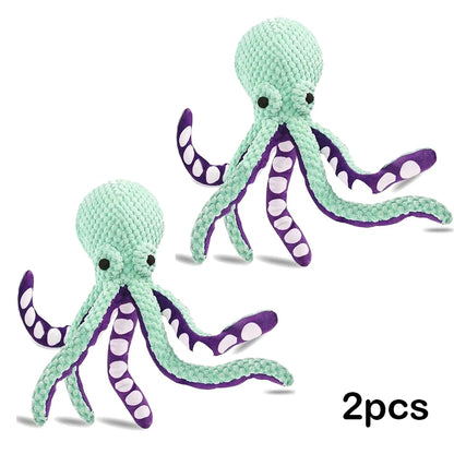 Squeaky Octopus Dog Toy Cotton Rope Interactive Chew Toy Boredom Relief Self Play Pet Toy for Small Puppy Dogs Wholesale