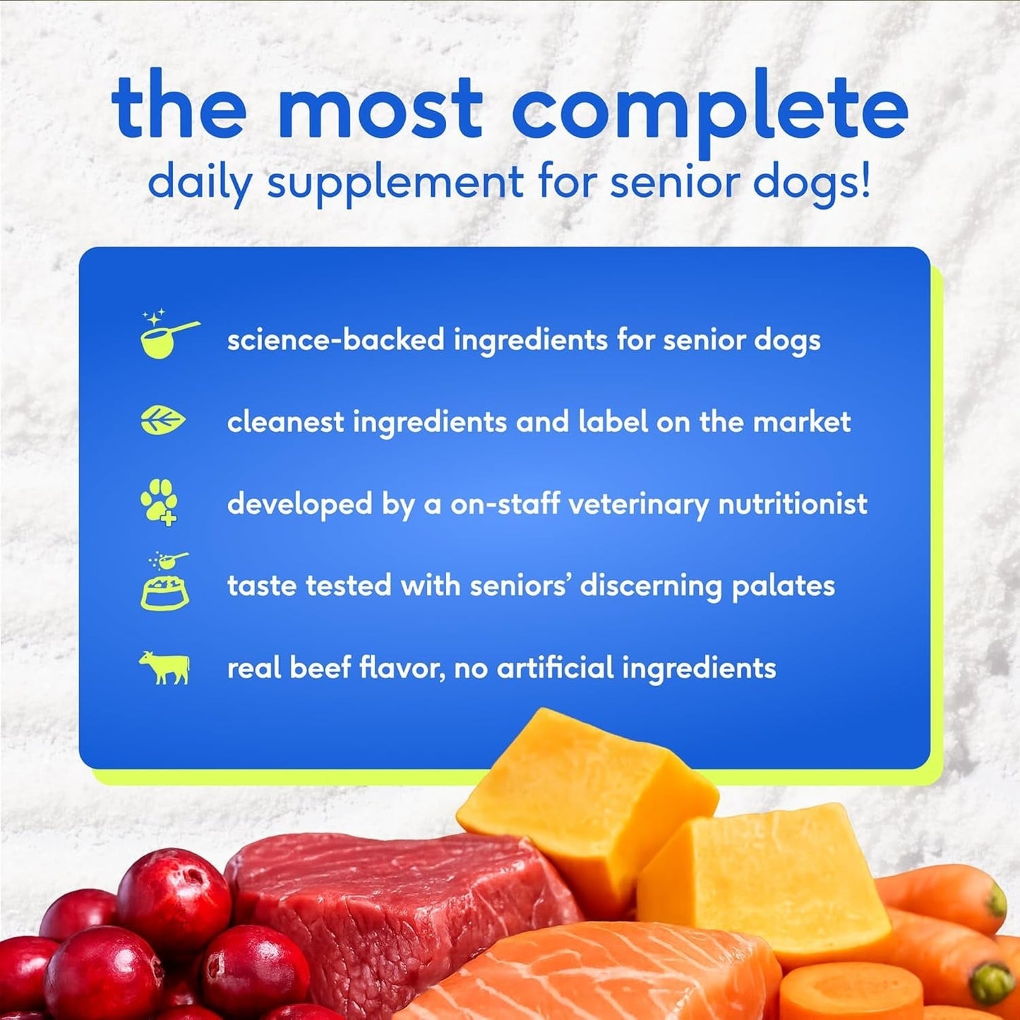 Senior Dog Multivitamin Powder 12-in-1 Joint Brain Digestion Immune 30 Scoops