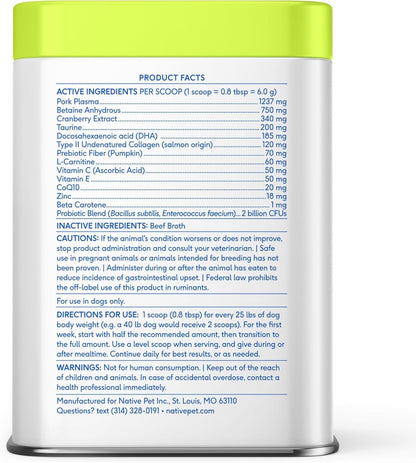 Senior Dog Multivitamin Powder 12-in-1 Joint Brain Digestion Immune 30 Scoops