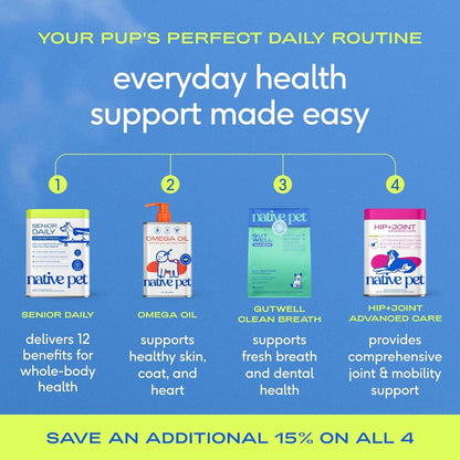 Senior Dog Multivitamin Powder 12-in-1 Joint Brain Digestion Immune 30 Scoops