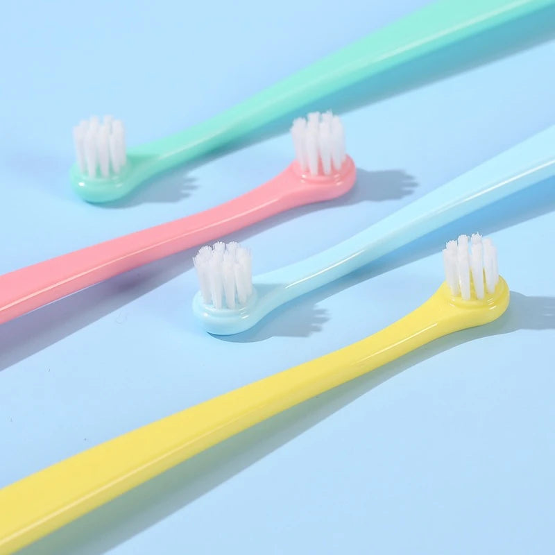 Dog Toothbrush Micro Head Teeth Cleaning Tool for Small Mouth Dogs Cats Comfortable Handle Toothbrushes