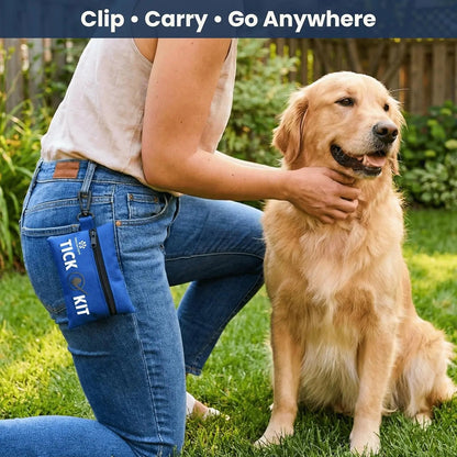 Tick Remover Kit Hooks Comb Stainless Steel Tool Dogs Cats Travel First Aid