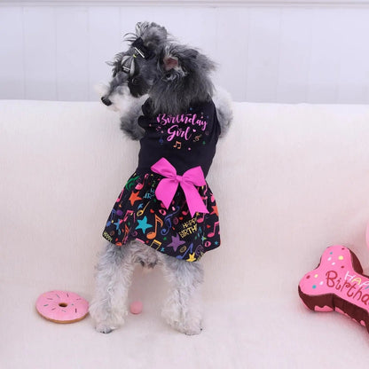 Velvet Dog Birthday and Holiday Dress  For Small Dogs Puppy Holiday Skirt XXS–L
