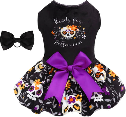 Velvet Dog Birthday and Holiday Dress  For Small Dogs Puppy Holiday Skirt XXS–L