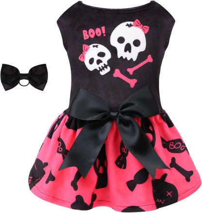 Velvet Dog Birthday and Holiday Dress  For Small Dogs Puppy Holiday Skirt XXS–L