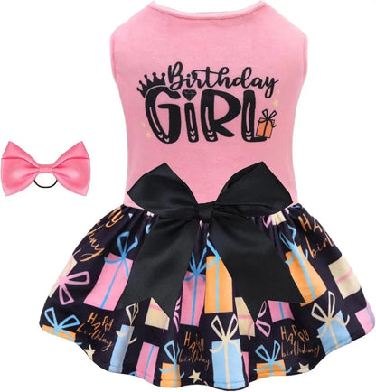 Velvet Dog Birthday and Holiday Dress  For Small Dogs Puppy Holiday Skirt XXS–L