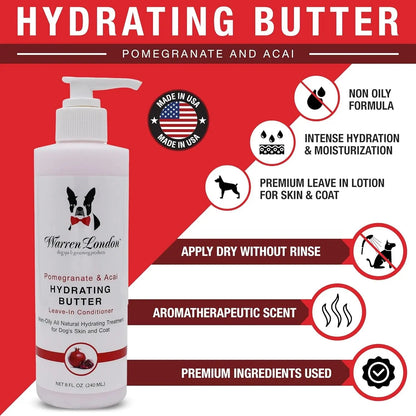 Warren London Butter Combo 8oz – Dog Shampoo & Leave-In Conditioner, Pom & Fig