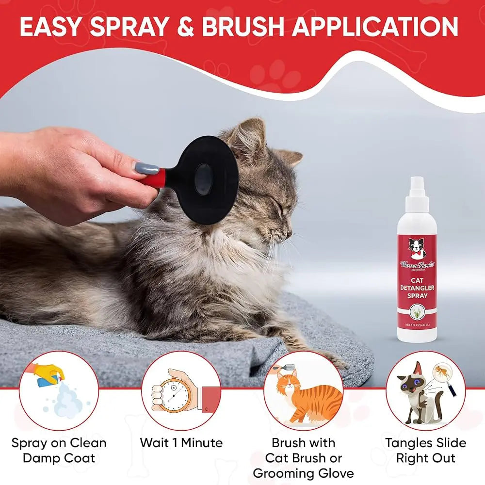 Warren London Fragrance-Free Cat Detangler Spray – Leave-In Conditioner 8oz