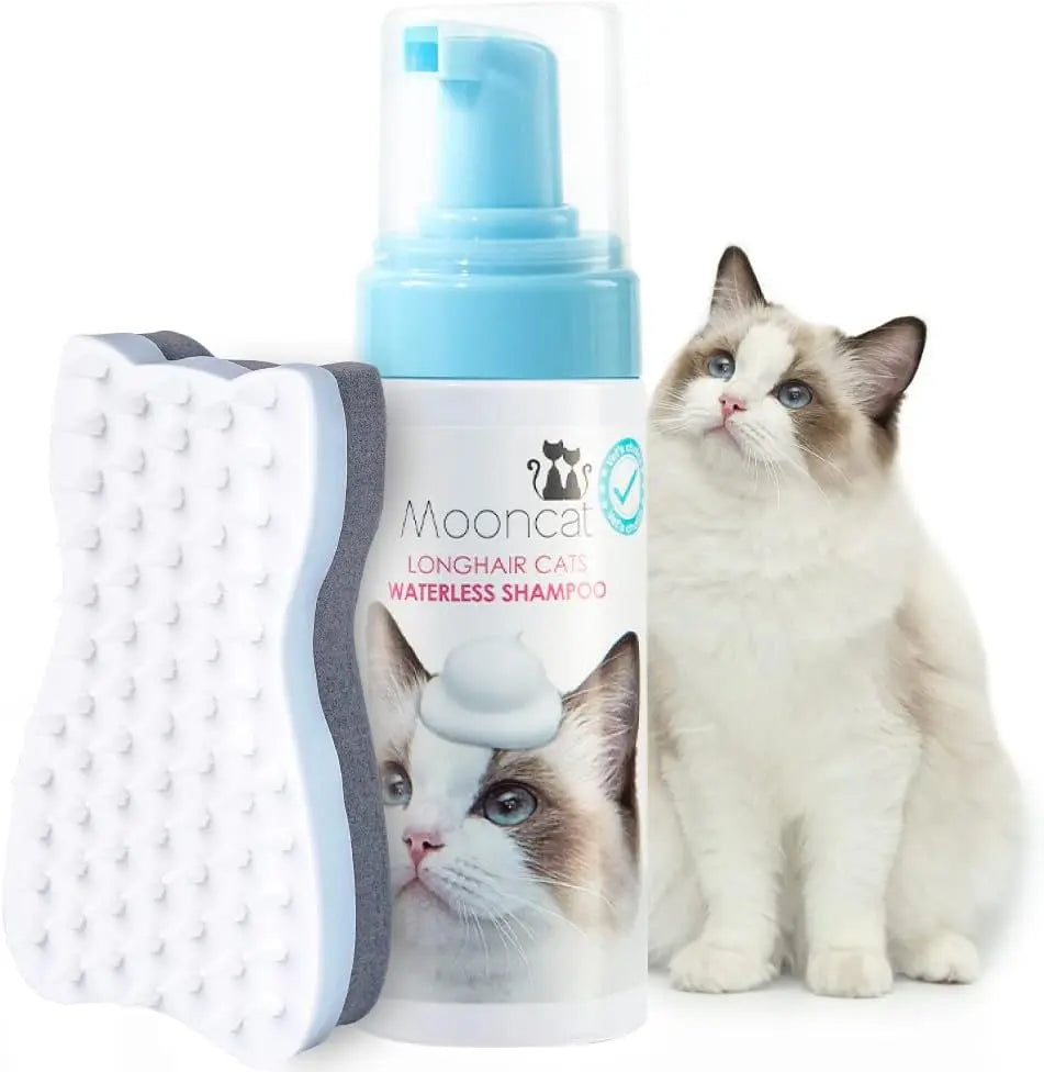 Waterless Cat Shampoo Foam & Brush Kit No Rinse Hypoallergenic 5oz