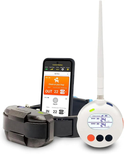 Wireless Dog Fence System No Dig Waterproof Rechargeable 3/4 Acre App
