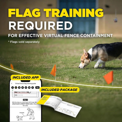 Wireless Dog Fence System No Dig Waterproof Rechargeable 3/4 Acre App