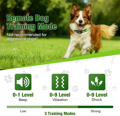 Wireless Dog Fence System for 3 Dogs 2.4GHz Waterproof Rechargeable
