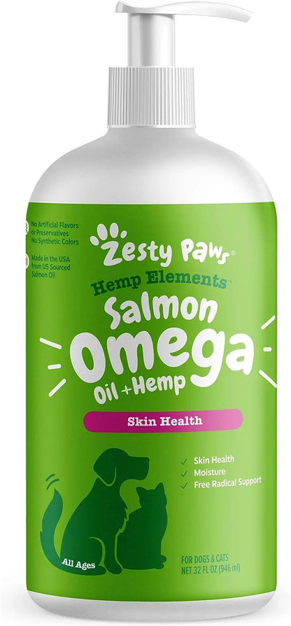 Zesty Paws Wild Alaskan Omega-3 Oil for Pets - 8.5 oz | Premium Skin & Coat Support