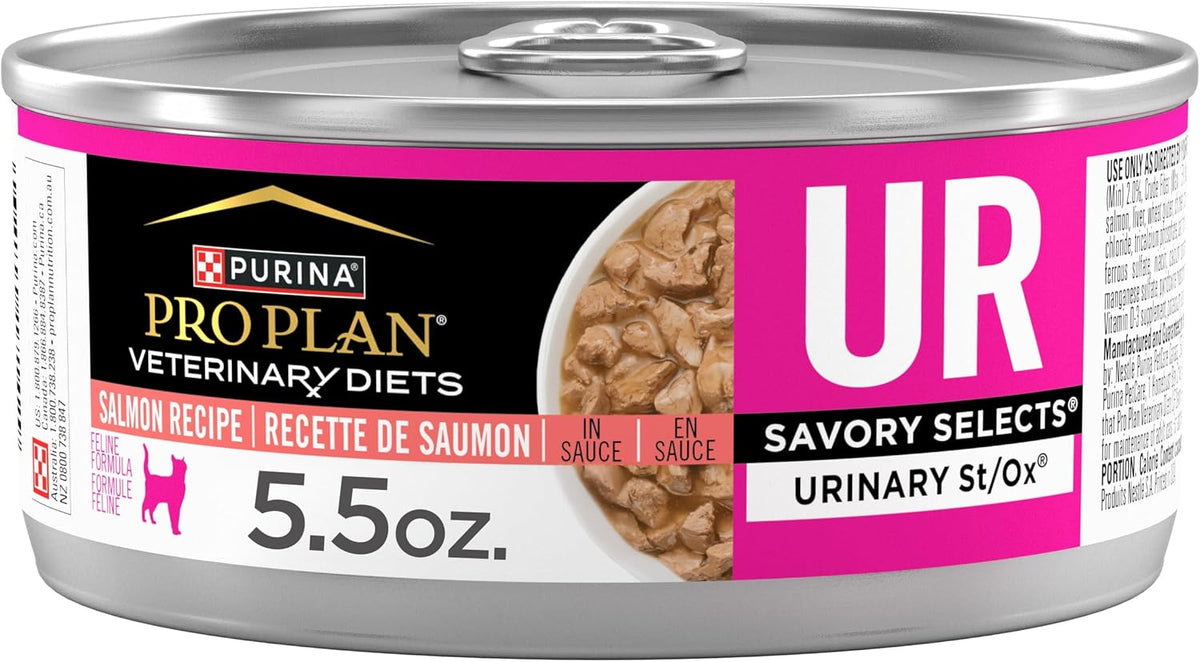 Purina Pro Plan Vet UR Urinary St/Ox Salmon Wet Cat Food - 24 Cans (5.5 Oz Each) for Optimal Cat Health