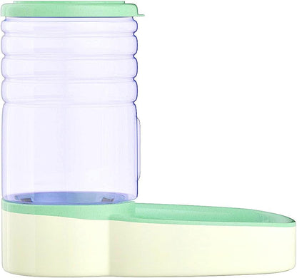 Automatic Pet Feeder Dispenser Automatic Cat Feeder Gravity Dog Feeder 1 Gallon Double Bowl Design, Suitable for Small and Medium-Sized Dogs and Cats (Green- Feeder)