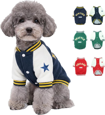 Warm Dog Varsity Jacket Heavyweight Fleece Pet Coat Small-4XL