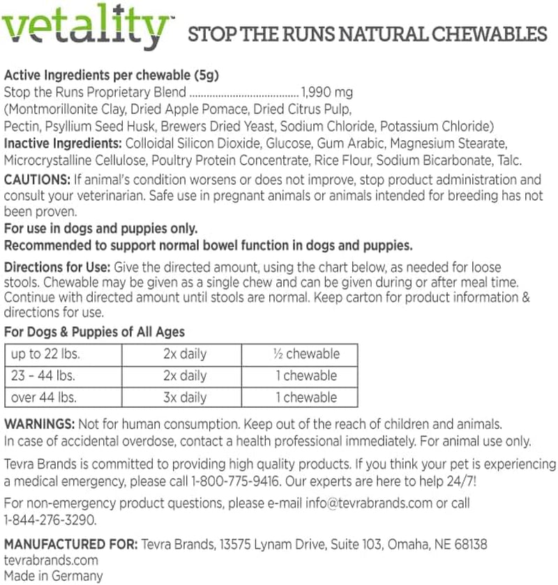 Dog Anti Diarrhea Chews Fast Relief Gut Health Chicken Flavor 6ct