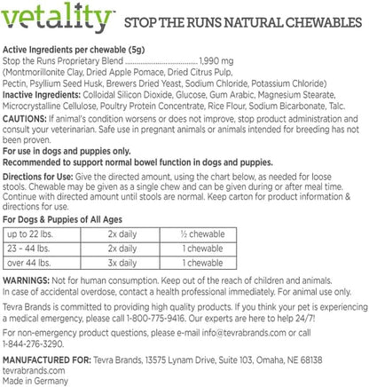 Dog Anti Diarrhea Chews Fast Relief Gut Health Chicken Flavor 6ct