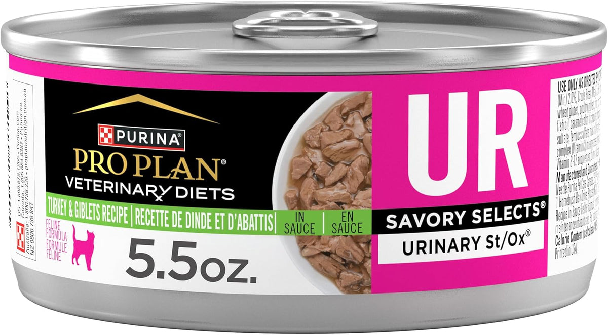Purina Pro Plan Vet UR Urinary St/Ox Wet Cat Food - Turkey Flavor, 24 Pack of 5.5 Oz Cans