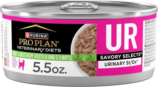 Purina Pro Plan Vet UR Urinary St/Ox Wet Cat Food - Turkey Flavor, 24 Pack of 5.5 Oz Cans