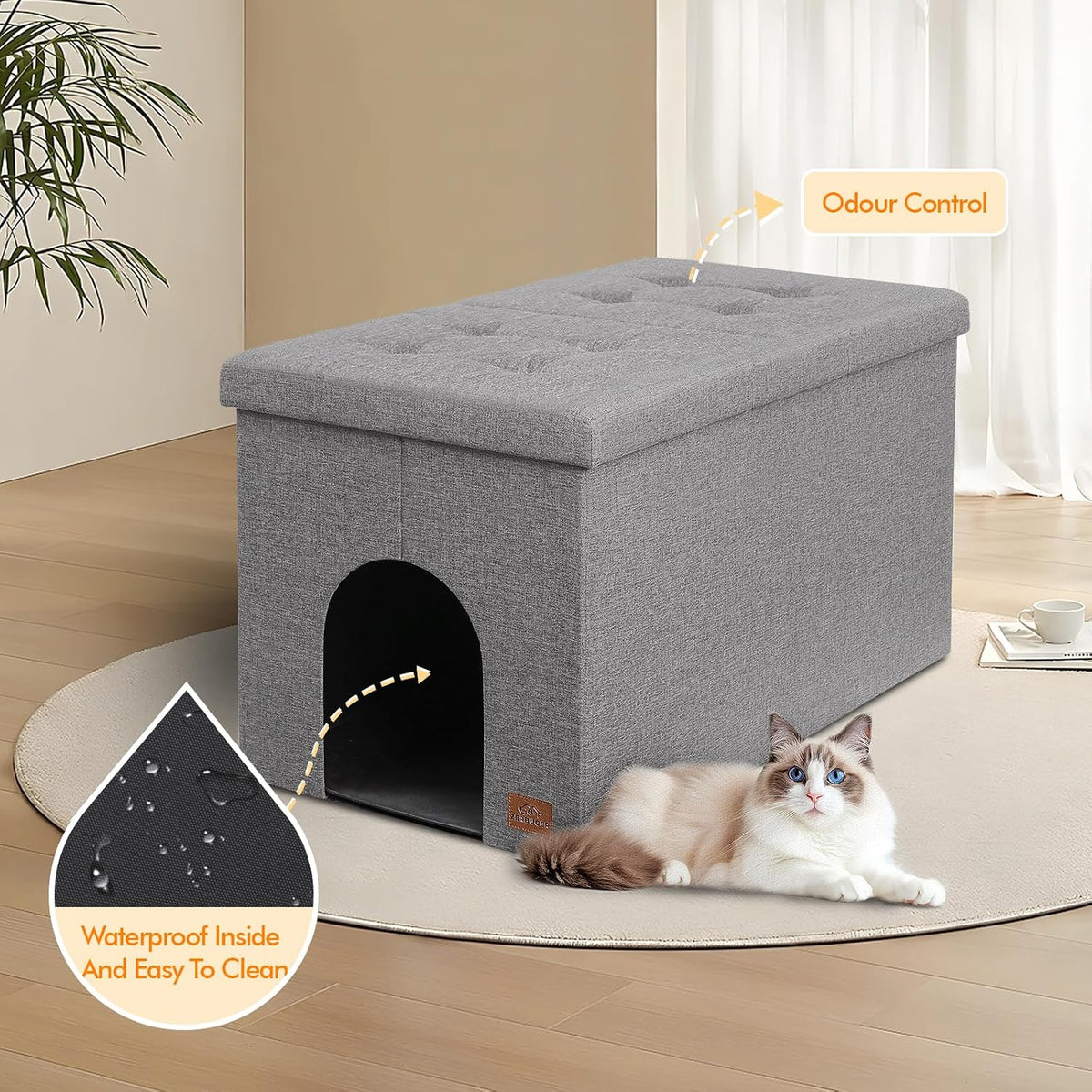 Stylish  Cat Litter Box Enclosure - Elegant Furniture for Ultimate Odor Control