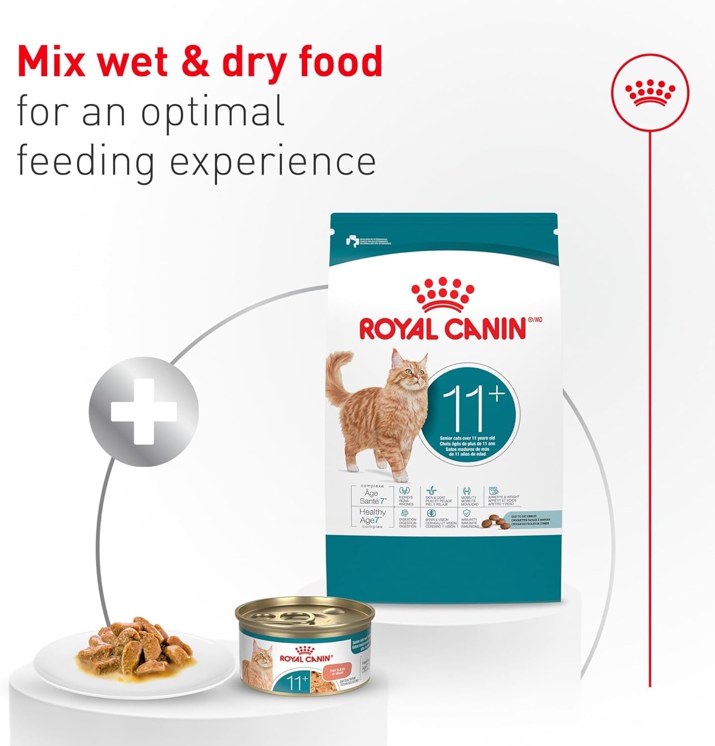 Senior Cat Wet Food 11+ Royal Canin Aging Thin Slices Gravy 3oz 12 Pack