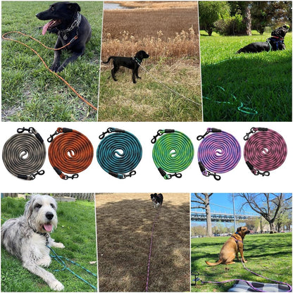 8/12/20/30/50/75Ft Dog Tie-Out Long Tether Rope Dog Lead for Yard | Large Medium Dogs Outdoor Yard Leash- Training, Playing, Camping, Backyard (Green, 50 Foot)