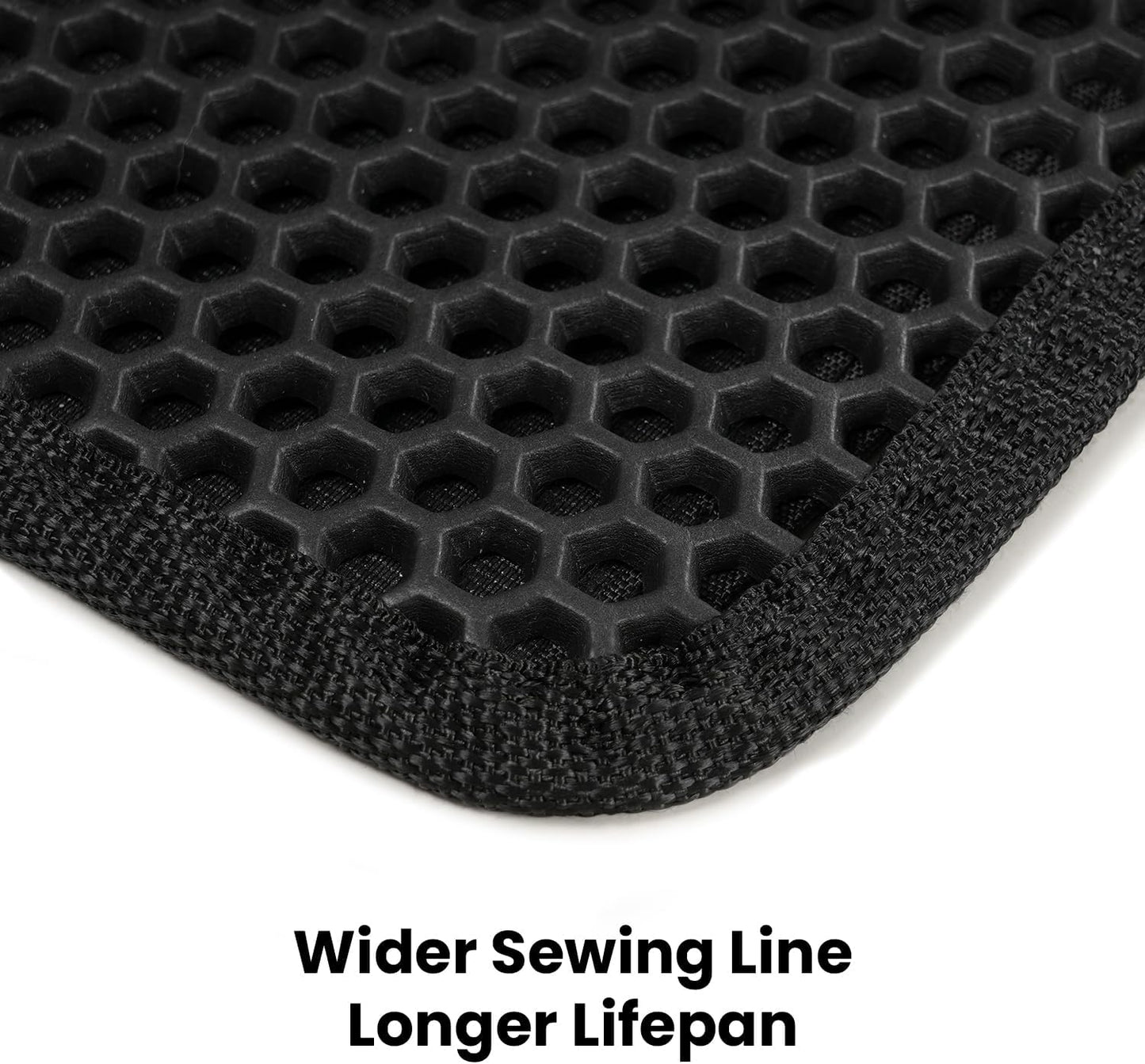 Cat Litter Mat Compact Size 23.6"X14.6" for Small Spaces, Upgrade Waterproof Leakproof Back Layer, Honeycomb Trapping Mat, Washable, Easy to Clean, Scatter Control Kitty Litter Matt, Black