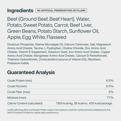 Pantry Fresh Wet Dog Food, Complete Meal or Dog Food Topper, Beef & Russet Potato Human Grade Dog Food Recipe - 12.5 Oz (Pack of 6) | Fresh Pet Meal or Fresh Dog Food Topper, Human Grade Recipe Made with Whole Foods, Preservative-Free, 12.5 Oz per Pack