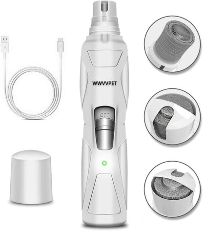 Pet Nail Grinder with LED Light & 2 Grinding Heads, 2-Speed Low Noise | More Powerful Dog Nail Grinder, Pet Nail Trimmer File, Painless Paw Claw Care, Quiet Toenail Grooming Tool for L/M/S Dog Cat