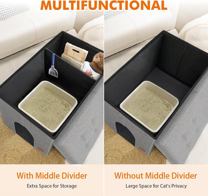 Stylish  Cat Litter Box Enclosure - Elegant Furniture for Ultimate Odor Control