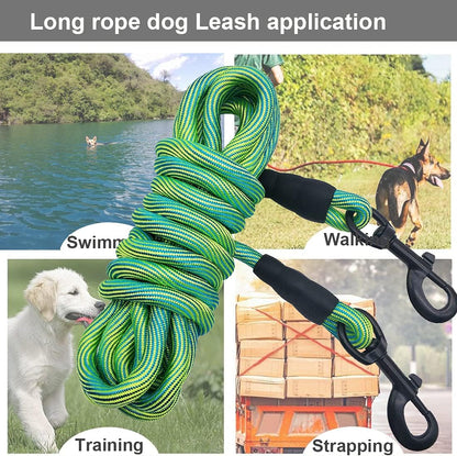 8/12/20/30/50/75Ft Dog Tie-Out Long Tether Rope Dog Lead for Yard | Large Medium Dogs Outdoor Yard Leash- Training, Playing, Camping, Backyard (Green, 50 Foot)