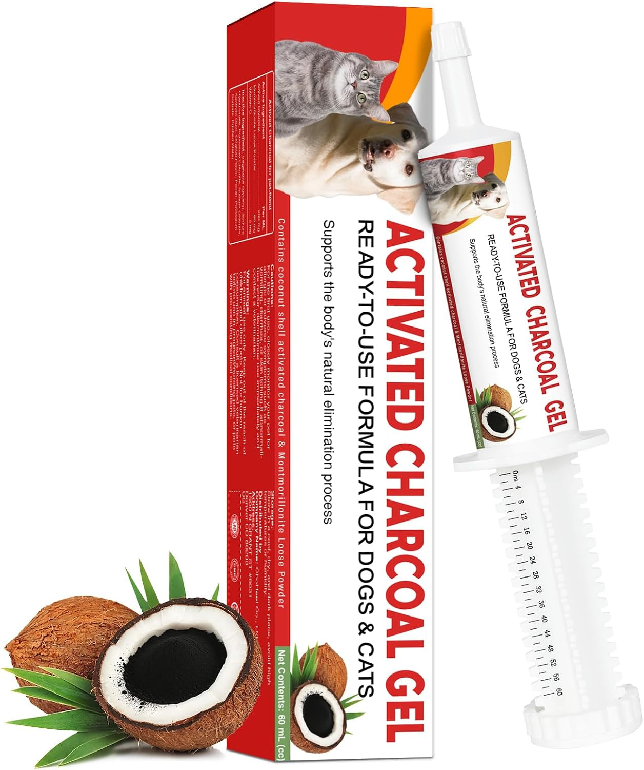 Activated Charcoal for Dogs Cats Pet Poisoning First Aid Detox 60ml
