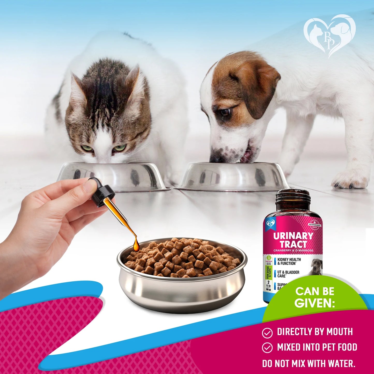 Urinary Tract Support - Cranberry & D-Mannose Liquid Drops for Dogs & Cats , Kidney & Bladder Health Support for All Breeds