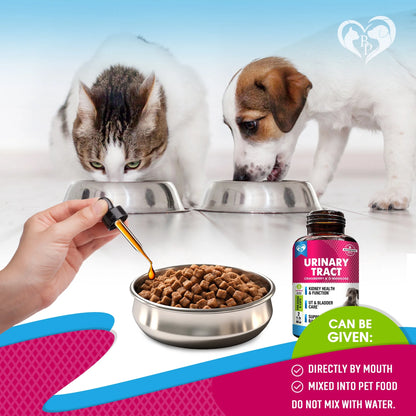 Urinary Tract Support - Cranberry & D-Mannose Liquid Drops for Dogs & Cats , Kidney & Bladder Health Support for All Breeds