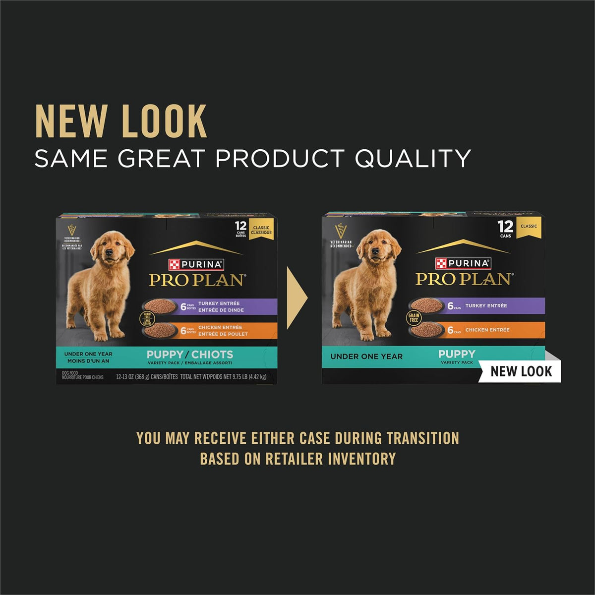 Purina Pro Plan DEVELOPMENT Wet Puppy Food Variety Pack - 12 Cans of Nutritious 13 Oz Meals for Growing Puppies