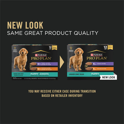 Purina Pro Plan DEVELOPMENT Wet Puppy Food Variety Pack - 12 Cans of Nutritious 13 Oz Meals for Growing Puppies