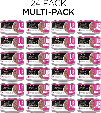 Purina Pro Plan Vet UR Urinary St/Ox Wet Cat Food - 24 Pack of 5.5 Oz Cans for Optimal Urinary Health