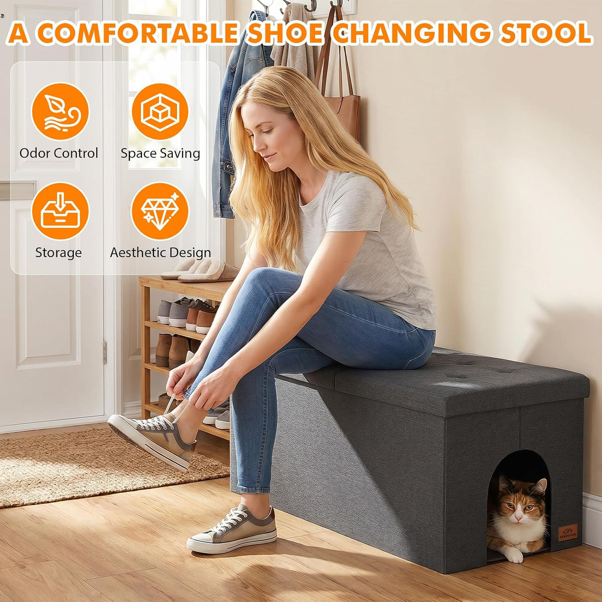 Stylish Cat Litter Box Enclosure - Ultimate Odor Control Furniture