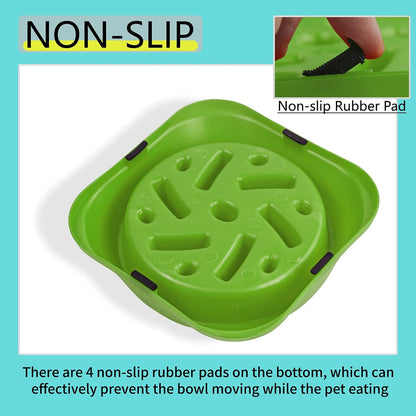 Dog Slow Feeder, Dogs Fun Slower Eating Bowl, Non-Slip Puzzle Bowls, Pet Preventing Choking Food Feeder, Anti-Gulping Healthy Stop Dog Bowl for Faster Eaters