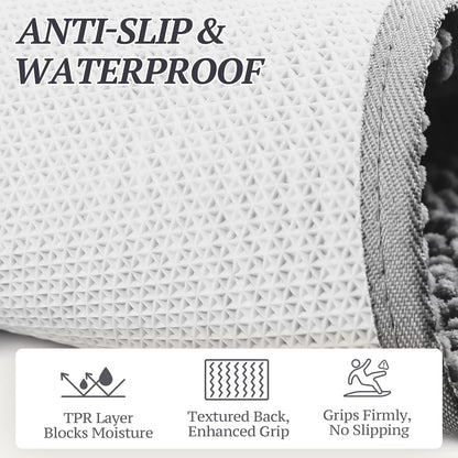 Dog Door Mat Absorpmax Dog Mat for Muddy Paw, 31 × 20", Grey | Mud Rug with Non Slip Backing for Indoor & Outdoor, Washable Soft Chenille anti Mud Waterproof