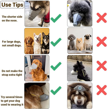 Dog Face Mask Anti Smoke Air Filter Respirator Medium Large Dogs 3 Pack