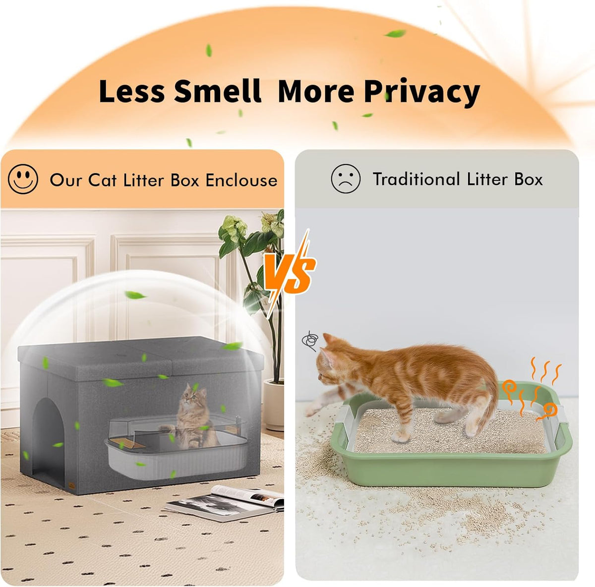 Stylish Cat Litter Box Enclosure - Ultimate Odor Control Furniture