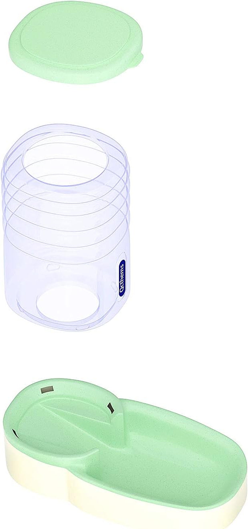 Automatic Pet Feeder Dispenser Automatic Cat Feeder Gravity Dog Feeder 1 Gallon Double Bowl Design, Suitable for Small and Medium-Sized Dogs and Cats (Green- Feeder)
