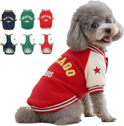 Warm Dog Varsity Jacket Heavyweight Fleece Pet Coat Small-4XL