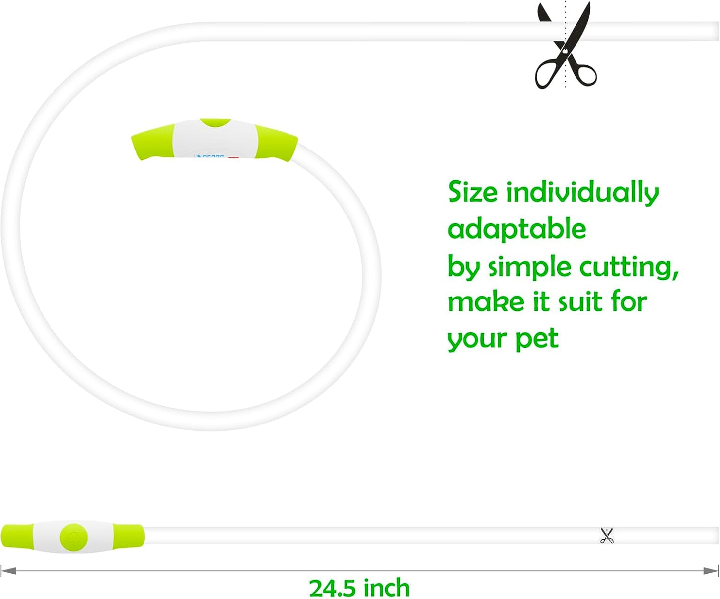 Led Dog Collar,  USB Rechargeable Flash Light up Dog Collar | Pet Safety Necklace Makes Your Beloved Dogs Be Seen at Night for Small Medium Large Dogs(Green)