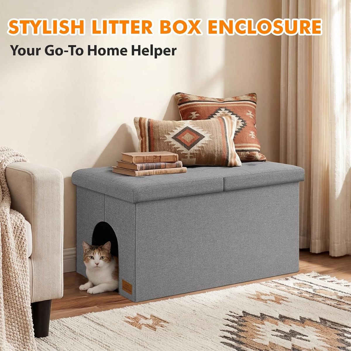 Stylish  Cat Litter Box Enclosure - Elegant Furniture for Ultimate Odor Control