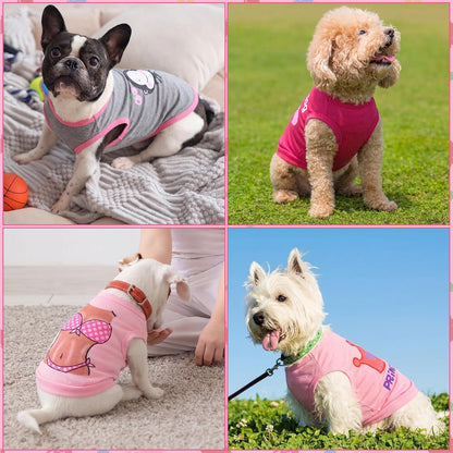 Dog Shirts 6 Pack Puppy Clothes Small Dog Vest Cute Pet Apparel Summer