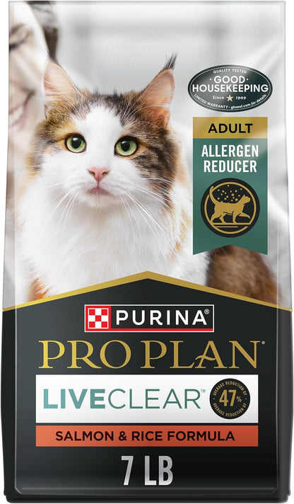 Purina Pro Plan Liveclear Salmon Dry Cat Food - 7 lb Bag for Allergen Reduction