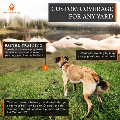 Wireless Dog Fence System Electric Collar Remote Underground 2 Dogs